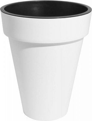 Горщик пластиковий Prosperplast Cube slim 2 в 1 круглий 12л білий (72952-449)