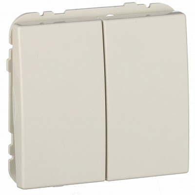 Вимикач двоклавішний Apolo без підсвітки слонова кістка 50061 TMF