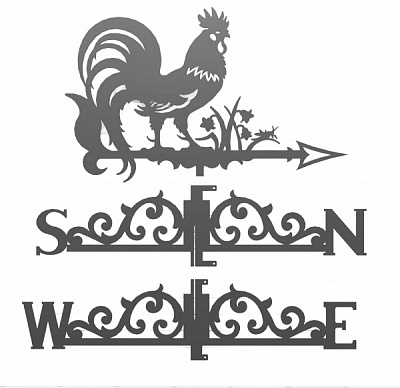 Флюгер Укритарм Петух 1000х750 (212/5)