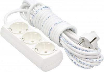 Удлинитель Borsan с заземлением 3 гн. белый 5 м BR-1553-5 