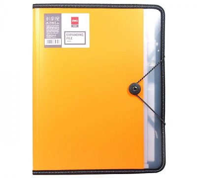 Папка-портфель 38965W А4 7 відділень із блокнотом жовтий Deli