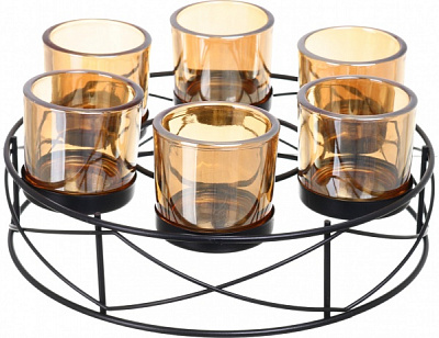 Подсвечник для 6 свечей круг 255x255x112 мм