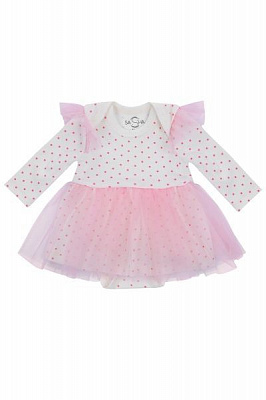 Боді дитяче Sasha р.56 молочний/рожевий 4566