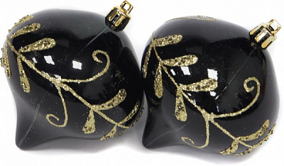 Набор елочных игрушек Юла черный 8 см 2 шт./уп. 