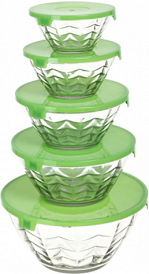 Набор салатников с крышкой 5 шт.в ассортименте Red Cherry