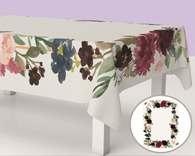 Скатерть Венчик 150x200 см белый с рисунком La Nuit 