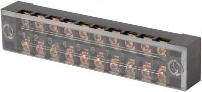 Колодка клемна захищена E.NEXT e.tc.protect.15.10 15А 10 полюсів чорний