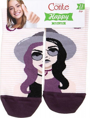 Шкарпетки Conte HAPPY 17С-21СП 133 р. 23 фіолетовий 1 шт.