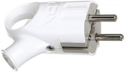 Вилка електрична кутова UP! (Underprice) YK-208-WH із заземленням 220В 16А IP20 пластик білий