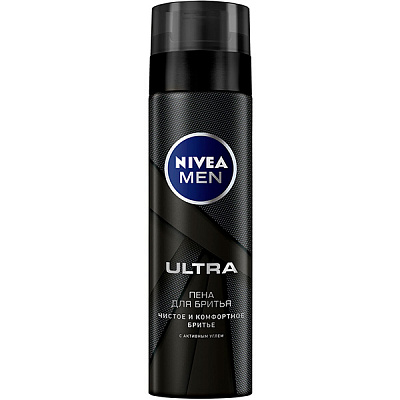 Пена для бритья Nivea MEN Ultra с активным углем 200 мл