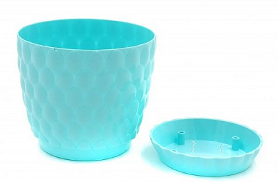 Горшок пластиковый Alyaplastik PINECONE NO:4 круглый 5,6 л бирюзовый 