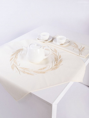 Раннер Рожь 333-22/00 64x64 см молочный крем Эдельвика 