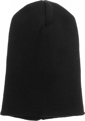 Шапка двойная с отворотом полушерстяная черный