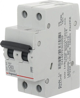 Автоматический выключатель Legrand RX3 4,5кА 63А 2Р C 419703