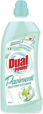 Засіб Dual Power для миття підлоги універсальний Зелене яблуко і жасмин 1 л