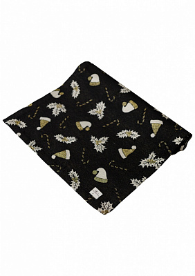 Доріжка (ранер) Шапочки на чорному 40x140 см Прованс