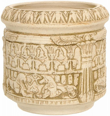 Горщик шамотний Єгипет відерний 255 круглий 27,6л кремовий