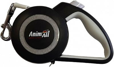 Повідець-рулетка AnimAll Reflector Сірий-чорний MS7110-3M