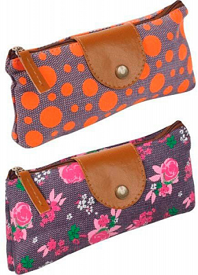 Пенал текстильный треугольный с рисунком ZiBi в ассортименте