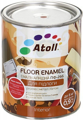 Емаль Atoll алкідна ПФ-266 Жовто-коричневий глянець 0,8кг