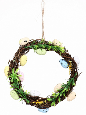 Украшение пасхальное Венок 18х18х2 см G20-476