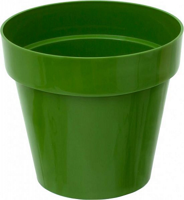 Горшок пластиковый Prosperplast Cube shine круглый 1,2л оливковый (76951-370) 