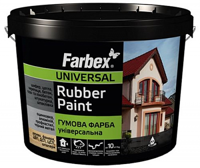 Краска резиновая Farbex Универсальная мат бежевый 6кг 