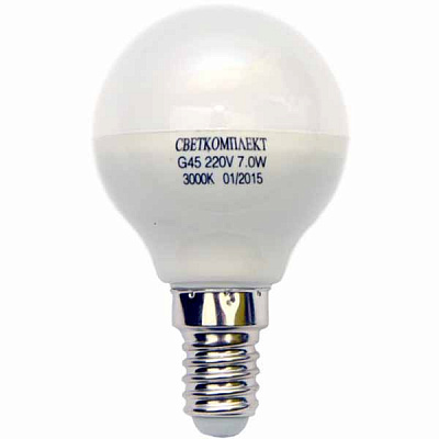 Лампа LED Светкомплект G45 A 7 Вт E14 теплый свет