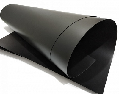 Лист з поліпропілену фактура апельсин чорний 0,5x700x1000 мм