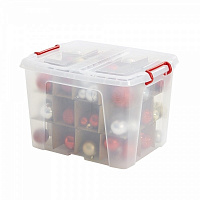 Ящик для хранения Strata для ёлочных игрушек прозрачный с крышкой 40л 320x395x500 мм