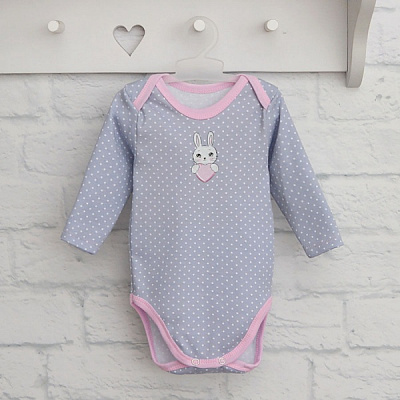 Боди детское для девочки Blanka Зайчик р.68 серый 110145 