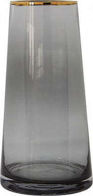 Ваза стеклянная дымчатая Crystal Margaret 25 см YIWU