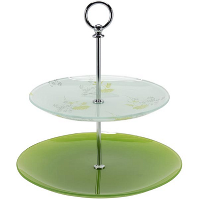 Блюдо 2-ярусное зеленое