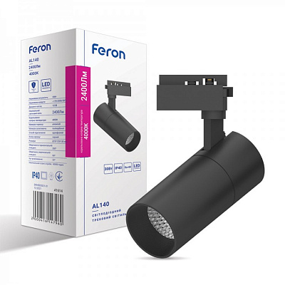 Трековый светильник Feron 30 Вт 4000 К черный AL140 30 b