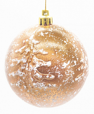 Шар новогодний Елка d100 100 мм белый 3314