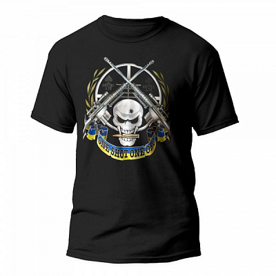 Футболка SVG с рисунком One Shot - One Orc (флекс) р.XL [019] Black