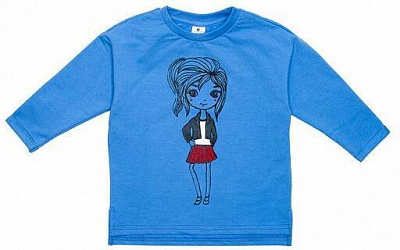 Туника для девочек Роза р.122 темно-голубой 210563 