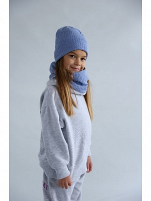 Комплект шапка + снуд для девочек Dembo House Кекилия р.54 голубой 23.01.025 