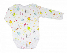 Боди для девочки Маленькие люди Кролики р.68 белый с рисунком 