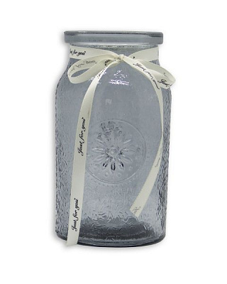Ваза стеклянная Crystal Flora 17,5 см серая YIWU