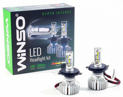 Лампа світлодіодна WINSO LED 798400 H4 P43t 12В 60 Вт 2 шт. 6500 K