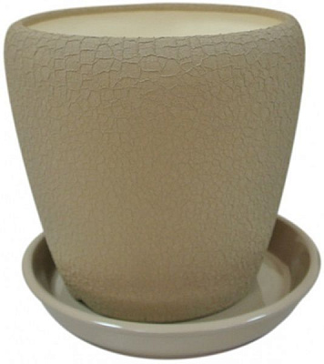 Горщик Оріана-Запоріжкераміка Грація шовк круглий 20 л капучино