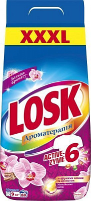 Стиральный порошок для машинной и ручной стирки Losk аромат Малайзийских цветов 60 циклов 9 кг