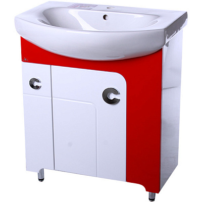 Тумба напольная Сансервіс Eliza 70 с умывальником Лотос 70 красная