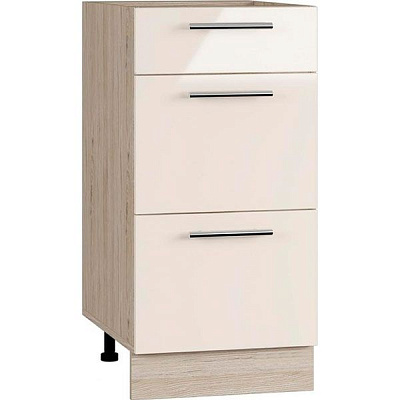 Тумба нижняя МС 7EVEN Ням-3 400/820/522 (1+2) с метабоксами бежевый глянец Грейд