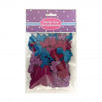 Наліпки глітер Метелики 84 шт. в уп.