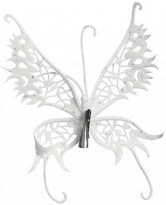 Декорація новорічна Метелик екзотик 17х21 см білий