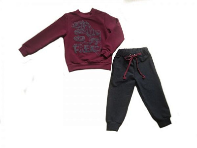 Спортивний костюм Маленькие люди р.98 бордово-сірий