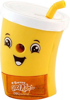 Чинка механічна Стакан з контейнером 0732 помаранчевий Deli