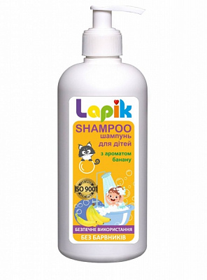 Шампунь дитячий Lapik з ароматом банана 500 мл (7336117)